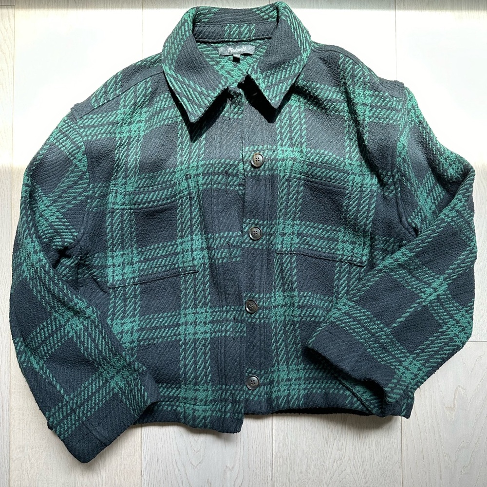 Madewell Flannel Boxy Shirt Jacket in Plaid